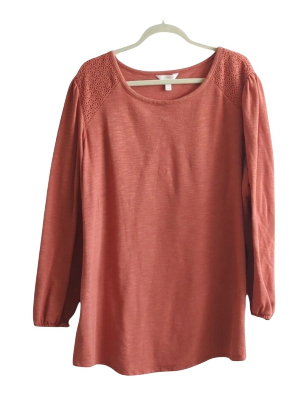 LC Lauren Conrad Dark Melon Orange Knit Pullover Top Long Sleeve Size 3X